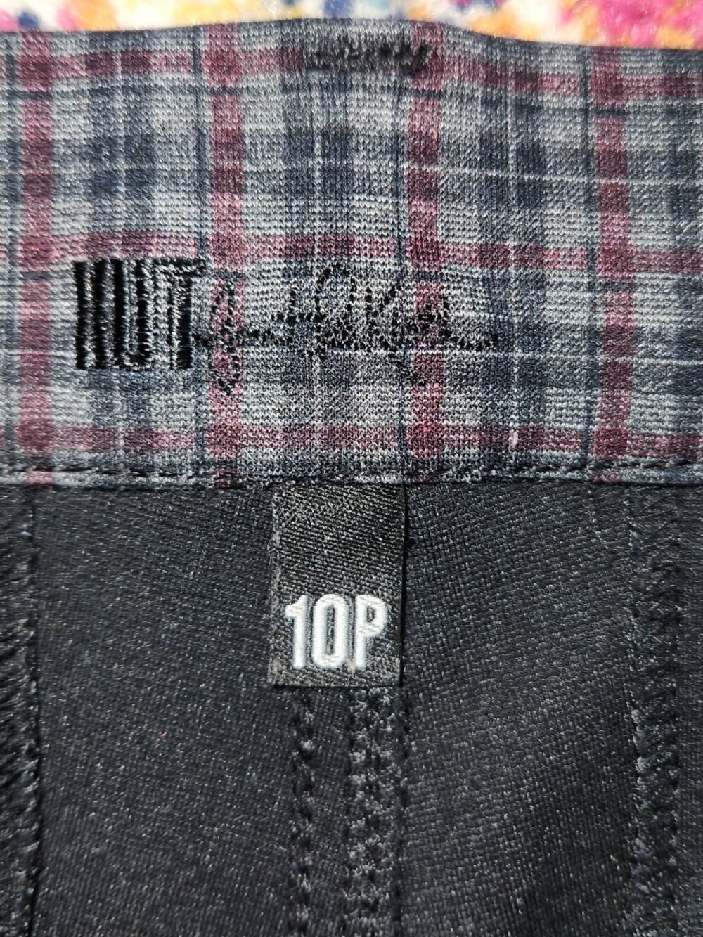 Kut From The Kloth Diana Slim Straight Pant – Dark Grey Plaid (Size 10P) - Picture 8 of 16